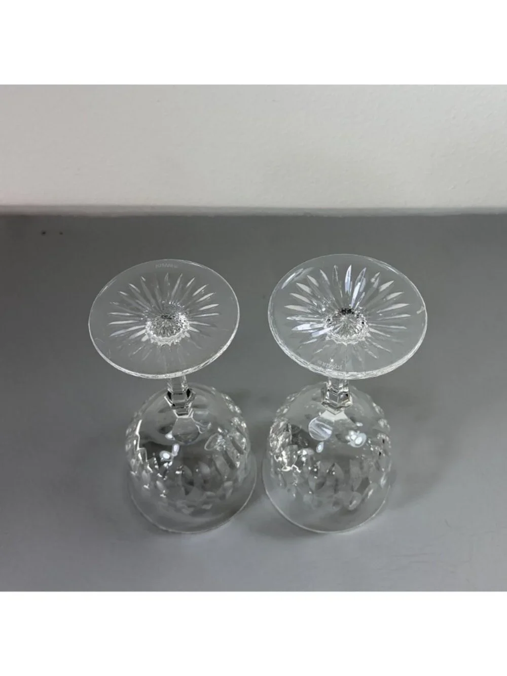 Vintage Josair German Cut Crystal Wine Glasses Set of 2 Lead Crystal Stemware